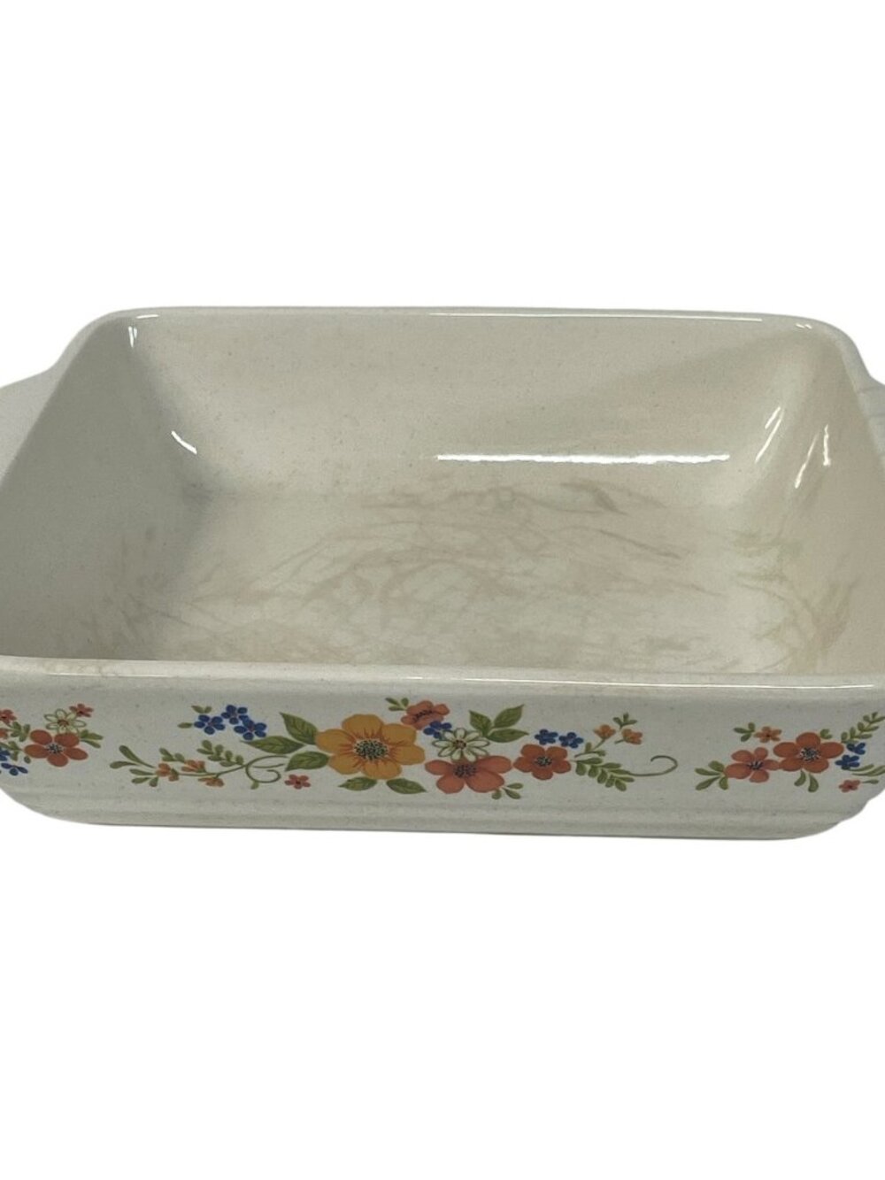 Vintage Sweet Flowers Bake Serve 'n Store Stoneware Square Baking Dish Casserole